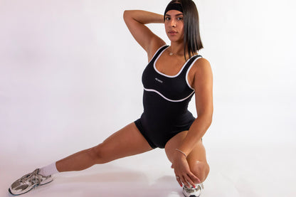 Jumpsuit Short Black and white